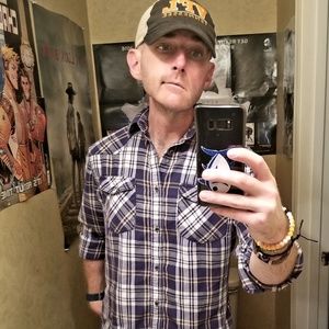 Purple Yellow and White Plaid Shirt